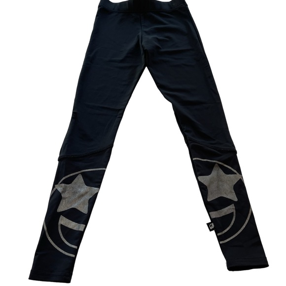 Terez Split Star Eyed Foil Print Leggings Girls Size Medium - Picture 6 of 11